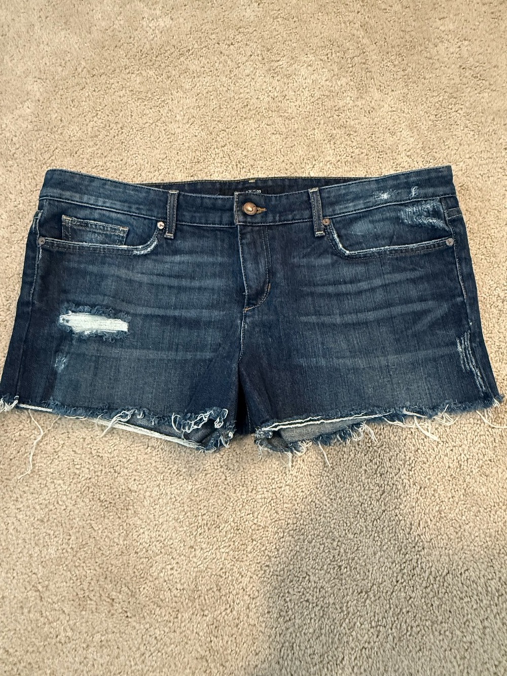 Joe's Jeans Dark Indigo Distressed Cutoff Shorts